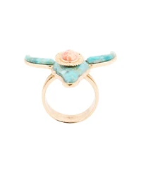Barse Longhorn Blue Turquoise Golden Ring