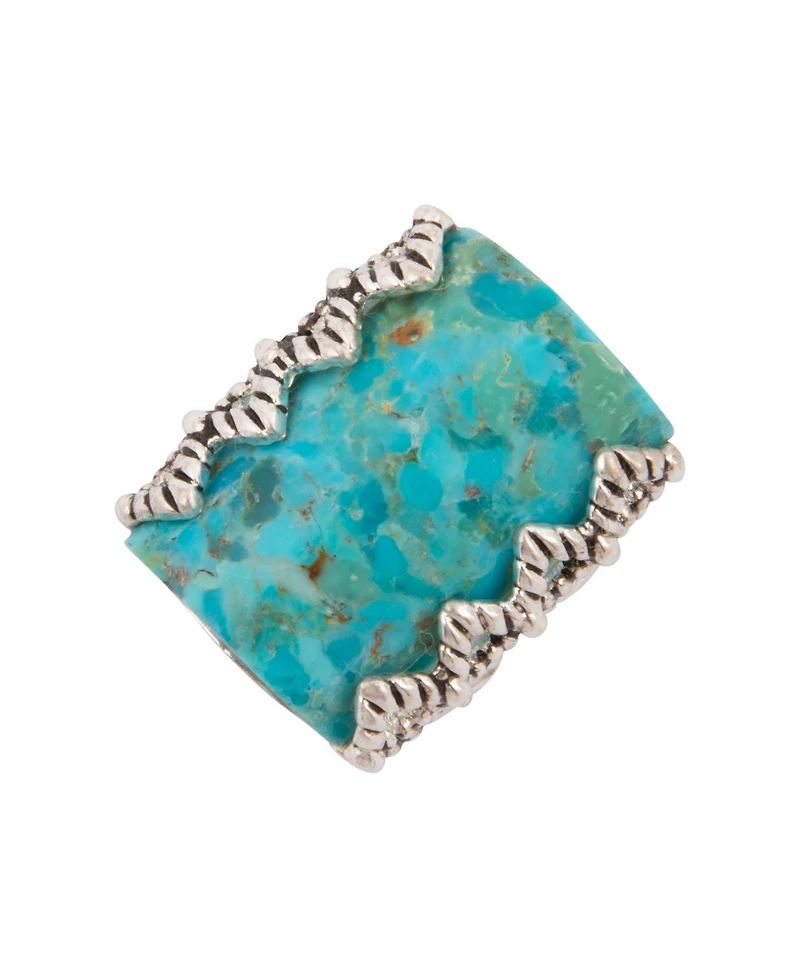 Barse Blue Turquoise Silver Slice Statement Ring