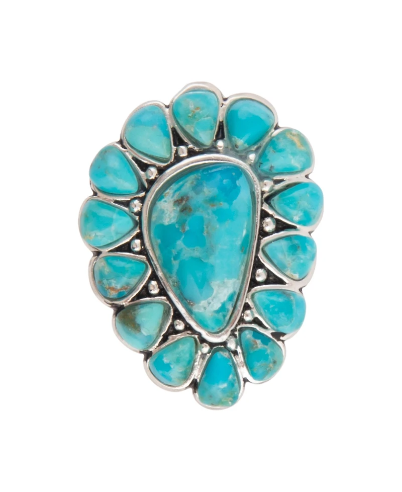 Barse Durango Blue Turquoise Multi-Stone Silver Ring