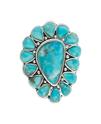 Barse Durango Blue Turquoise Multi-Stone Silver Ring