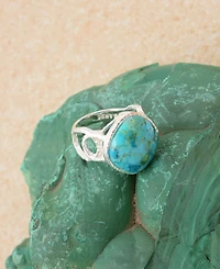Barse Hypnosis Blue Turquoise and Silver Ring