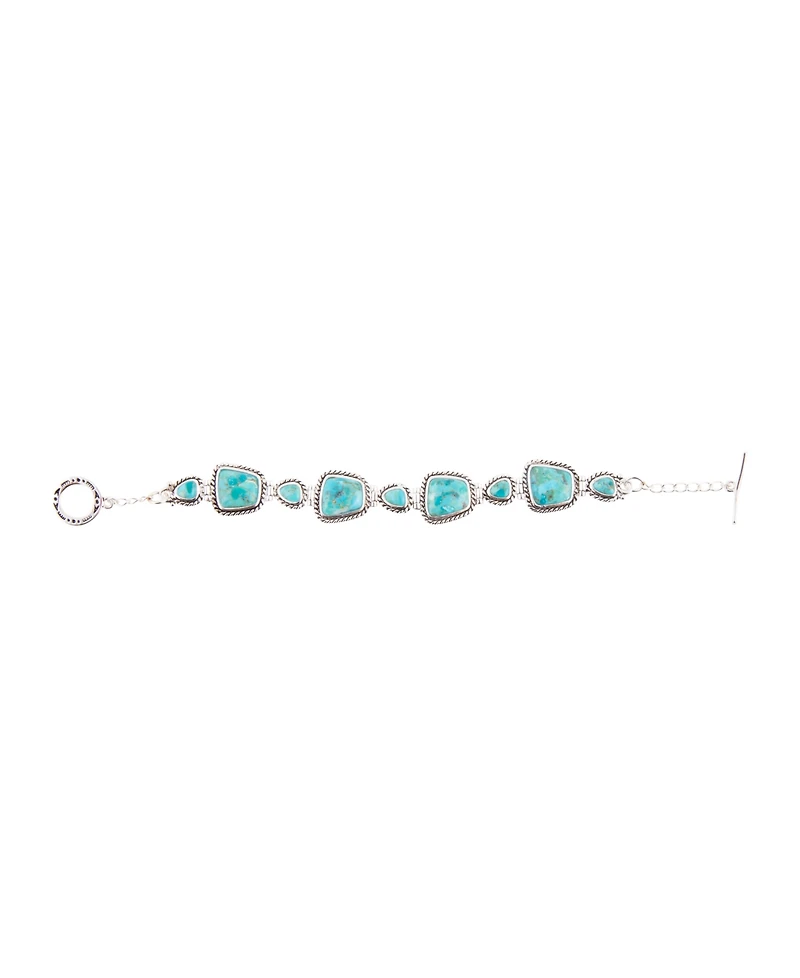 Barse Sedona Blue Turquoise and Silver Toggle Bracelet