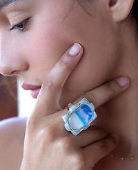 Barse Scenic Beach Blue Larimar and Silver Ring