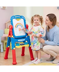 Sugift 4-in-1 Kids Art Easel with Adjustable Height