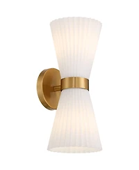 Possini Euro Design Possini Euro Peter 14" High Warm Brass 2-Light Wall Sconce Set of 2