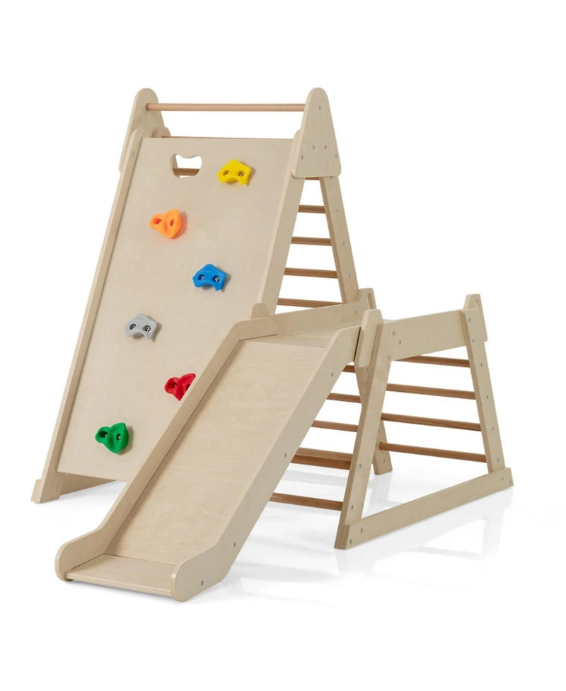 Hongge 3-in-1 Indoor Jungle Gym with Extended Slide, Ages 3+