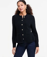 I.n.c. International Concepts Women's Boucle Peplum Crewneck Cardigan, Macy's Exclusive