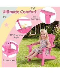 Sugift Set of 2 Kids Adirondack Chairs with High Backrest and Armrests