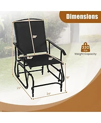 Sugift Outdoor Glider Chair with Metal Frame and Armrests