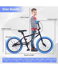 Sugift 20" Trick Bicycle with 360-Degree Steering, Carbon Steel Frame, 7" Adjustable Seat, Ages 8-12