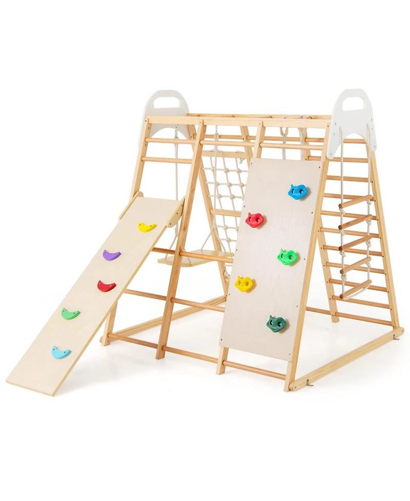 Sugift Ages 1+ 8-in-1 Wooden Jungle Gym Playset