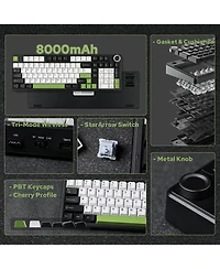 Aula F99 Pro Wireless Mechanical Gaming Keyboard, Tri-Mode Bt Type-c, Rgb Backlit with Multifunctional Knob, 8000mAh Battery
