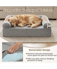 Sugift Cooling Gel Memory Foam Dog Bed for Medium Dogs with Washable Cover