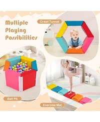 Hongge Baby Convertible Hexagon Foam Playmat, 6-Block Set