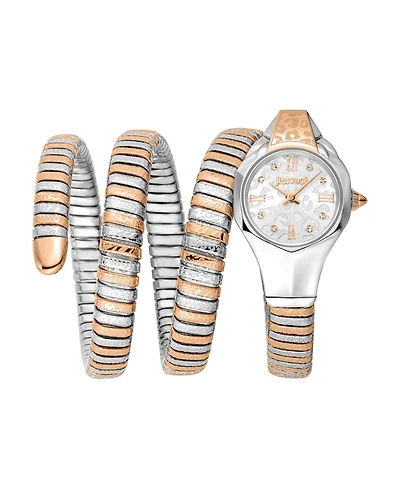 Just Cavalli Women's Reptilia Quartz Two Tone Stainless Steel Bracelet Watch