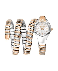 Just Cavalli Women's Reptilia Quartz Two Tone Stainless Steel Bracelet Watch