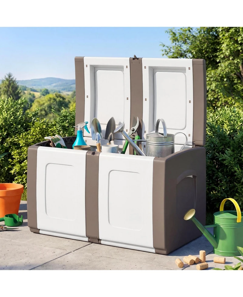 Slickblue Gallon Deck Box with Lockable Lid for Package and Patio Storage