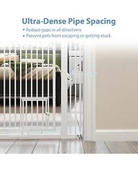 Sugift 59in Extra Tall Heavy-Duty Metal Pet Gate With Wide Opening Fits 30.5in to 41in