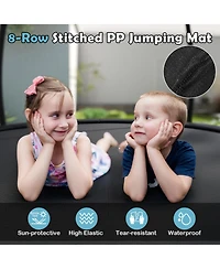 Hongge 12 ft Heavy-Duty Trampoline with Safety Enclosure Net, 1100 lb Capacity, Ages 3+