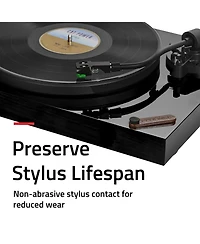 Fluance Turntable Stylus Cleaning Brush Ultra-Fine Bristles Beech Wood
