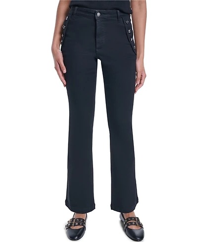 Karl Lagerfeld Paris Women's Sailor Denim Flare High-Waisted Jeans
