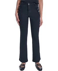 Karl Lagerfeld Paris Women's Sailor Denim Flare High-Waisted Jeans
