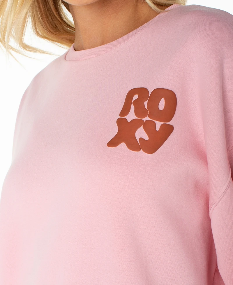 Roxy Women's Morning Stroll Graphic Fleece Crewneck Sweatshirt