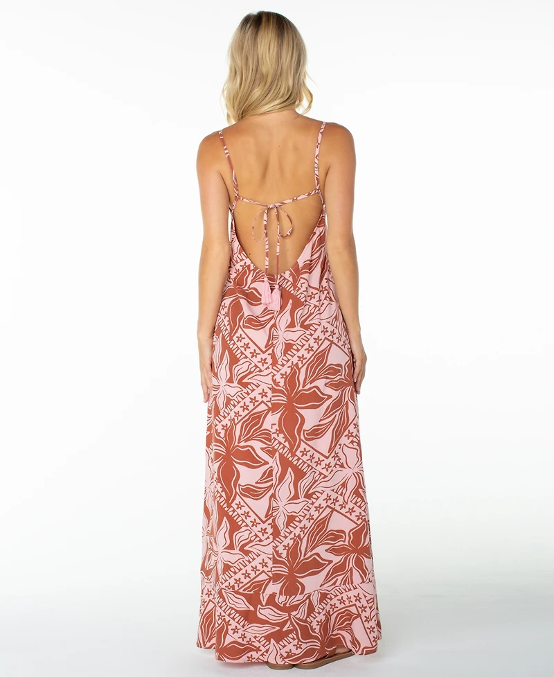 Roxy Women's Lost Paradise Floral-Print Open-Back Maxi Dress