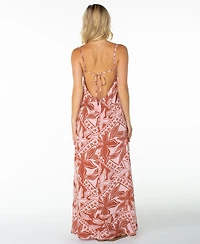 Roxy Women's Lost Paradise Floral-Print Open-Back Maxi Dress