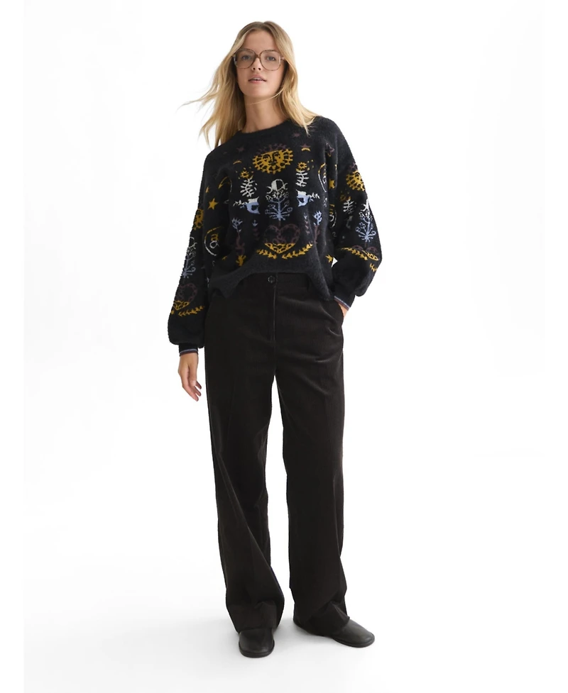 Scotch & Soda Women's Cleo High-Rise Wide-Leg Corduroy Pants, 30" Inseam