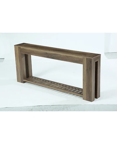 Tribesigns Farmhouse Console Table, Rustic Sofa Table with Storage, Industrial Wood Entry Table
