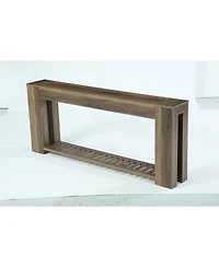Tribesigns Farmhouse Console Table, Rustic Sofa Table with Storage, Industrial Wood Entry Table