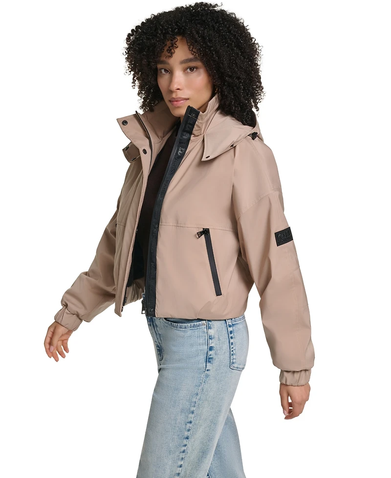 Karl Lagerfeld Paris Women's Zip Up Active Bomber Jacket