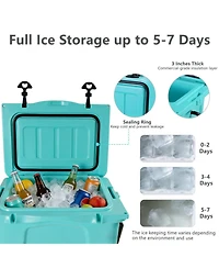 ECHTPeak Portable Hard Cooler with Bottle Opener, Cup Holder, 5-7 Day Ice Retention, for Camping, Beach, Fishing