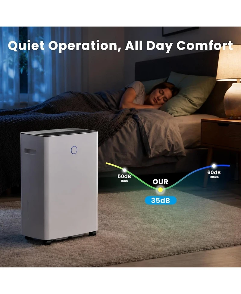 Cowsar 85 Oz Dehumidifier with Drain Hose for Home, Quiet Operation