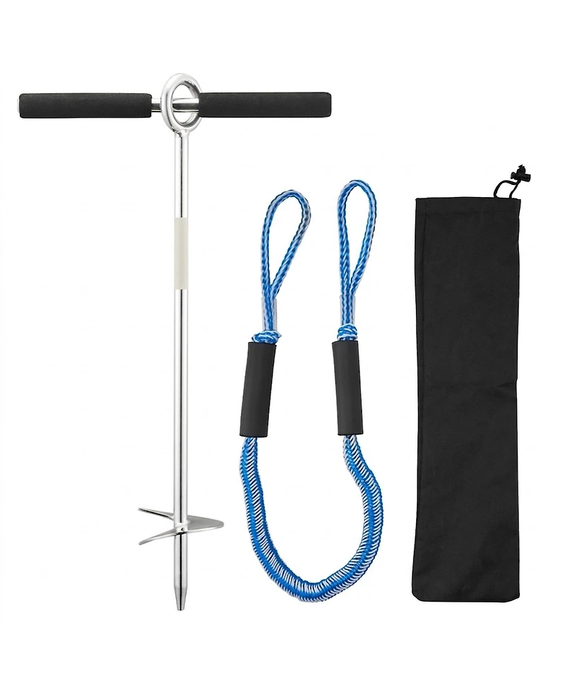 Sugift Stainless Steel Sand Boat Anchor with Spiral Blade for Jet Ski Pwc Pontoon Kayak