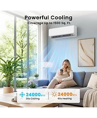 Cowsar 24000 Btu Mini Split Ac, 19 SEER2, 1500 Sq. Ft.