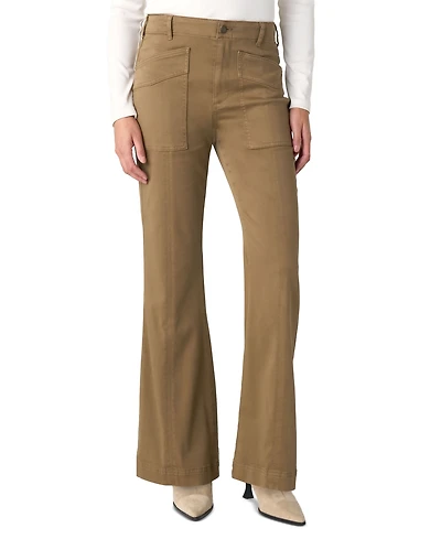 Liverpool Los Angeles Petite Hannah Flare With Mini Patch Pockets High-Waist Pants
