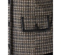 Liverpool Los Angeles Petite Cropped Collarless Plaid Blazer