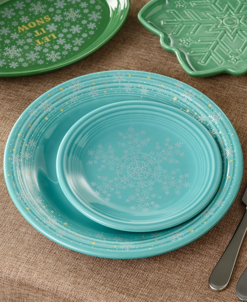 Fiesta Turquoise Snowflakes 7.25" Classic Rim Salad Plate, Exclusively at Macy's