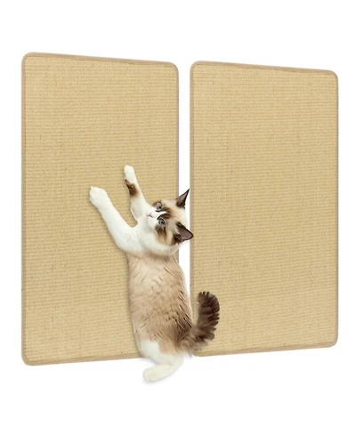 Sugift 4-Piece Cat Scratcher Mat Set 32 x 20 Inch Pads for Cats