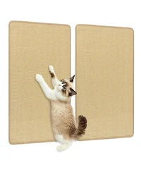 Sugift 4-Piece Cat Scratcher Mat Set 32 x 20 Inch Pads for Cats