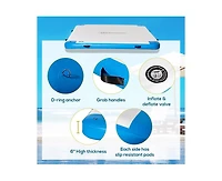Hikeen 10' x 7' Inflatable Dock Platform with Air Pump and Backpack, For Pool Beach Ocean