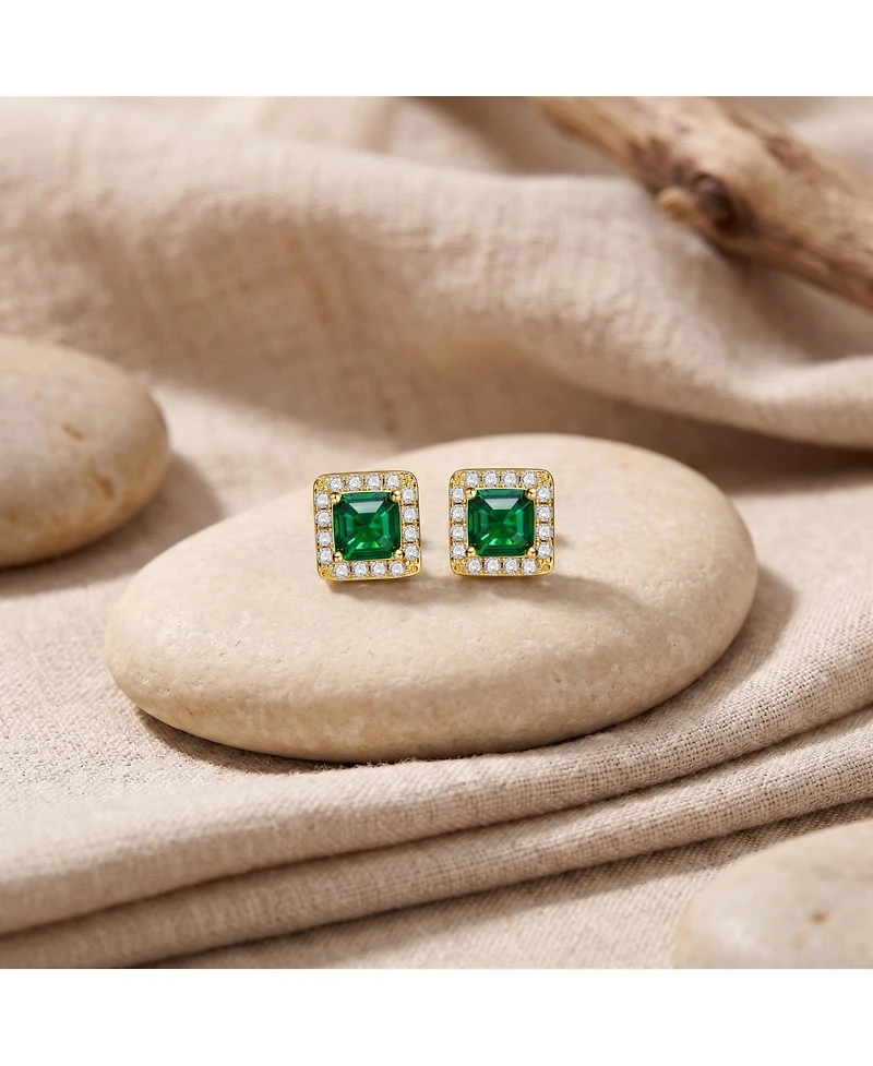 Classy Everyday wear Halo Square Stud Earrings