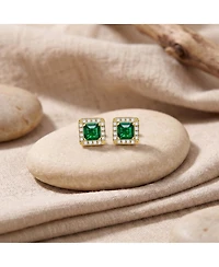 Classy Everyday wear Halo Square Stud Earrings