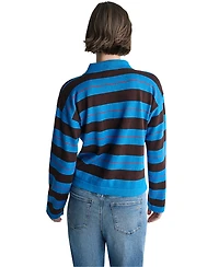 Bcbg Women's Long-Sleeve Striped Rugby Polo Sweater