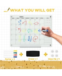 Yobtop Dry Erase Wall Calendar Glass Whiteboard