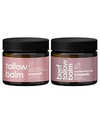 M3 Beef Tallow Balm Bundle, Scented and Unscented, Grass-Fed Beef Tallow, Honey and Olive Oil, 2 x 2 oz
