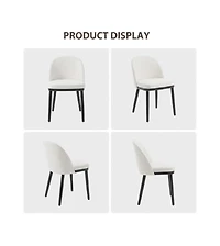Gaomon Wooden Dining Chairs Set of 4,Upholstered Kitchen Dining Room Chair,Modern Linen Fabric hollowed out Dinner Chair with Leveling Feet