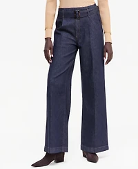 I.n.c. International Concepts Women's High-Rise Wide-Leg Belted Jeans, Macy's Exclusive